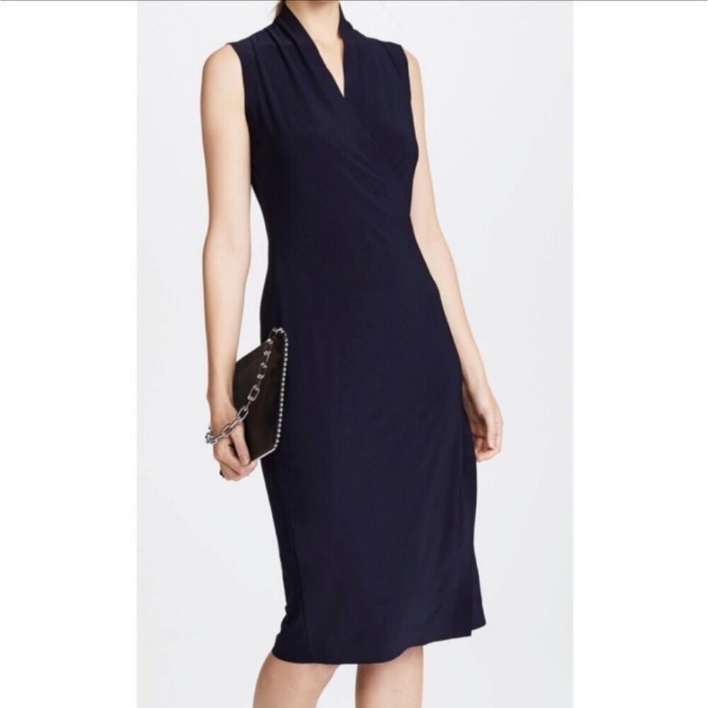 Norma Kamali Wrap Style Sleeveless LBD Dress M